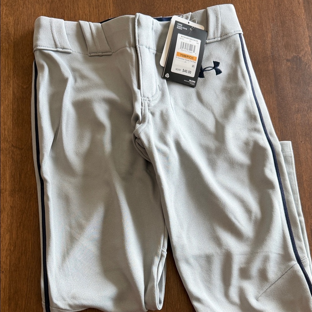 Under Armour Gray with navy stripe baseball pants Size small